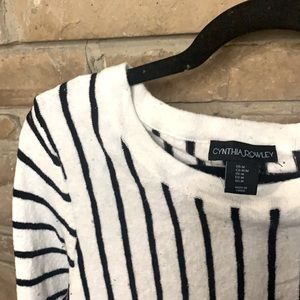 Striped sweater with striped flared sleeves